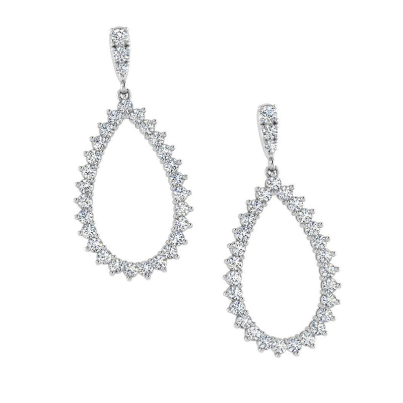 Open Diamond Drop Earrings - Thenetjeweler