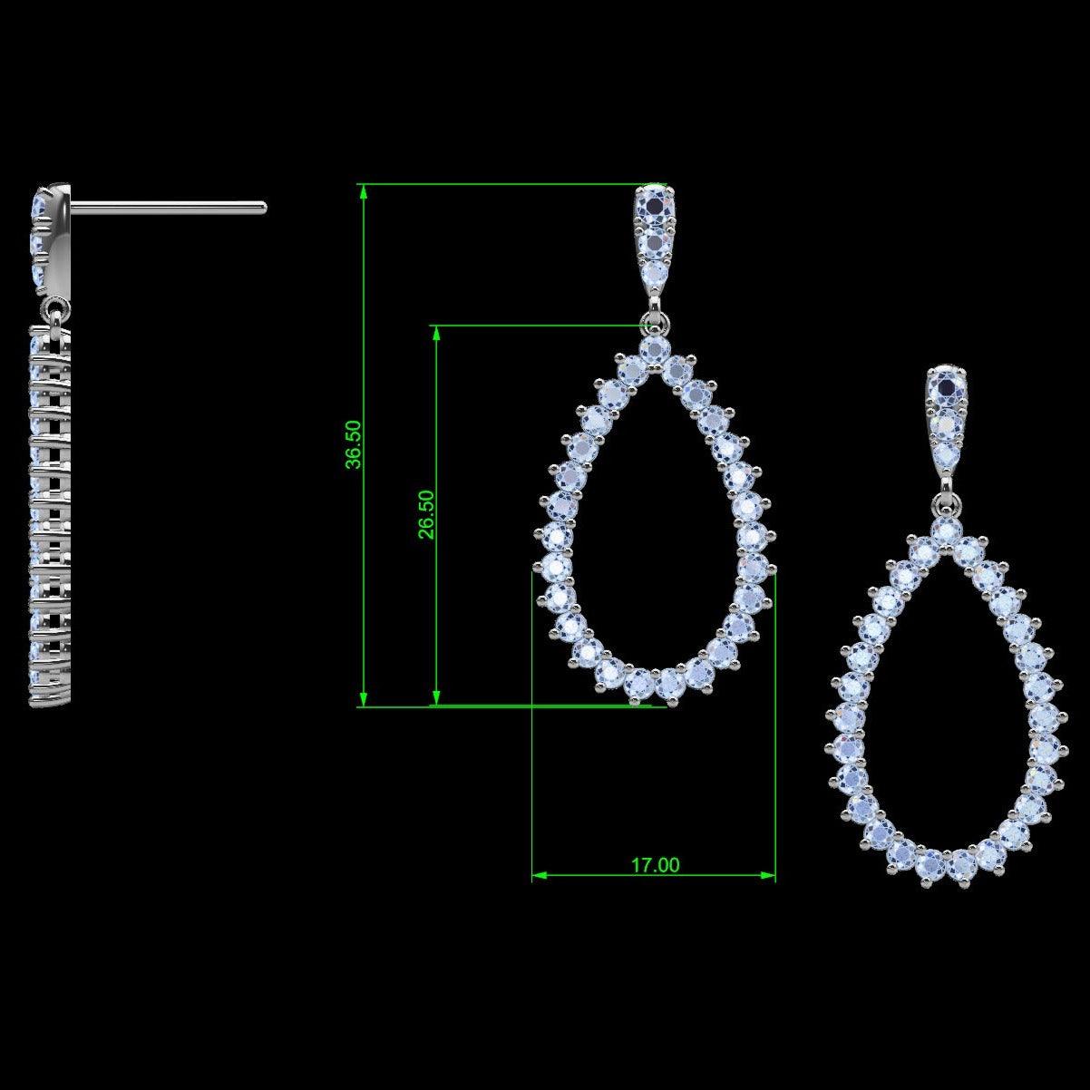 Open Diamond Drop Earrings - Thenetjeweler