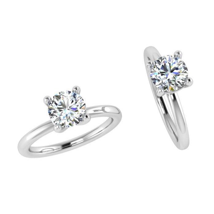 High set Diamond Solitaire Engagement Ring - Thenetjeweler