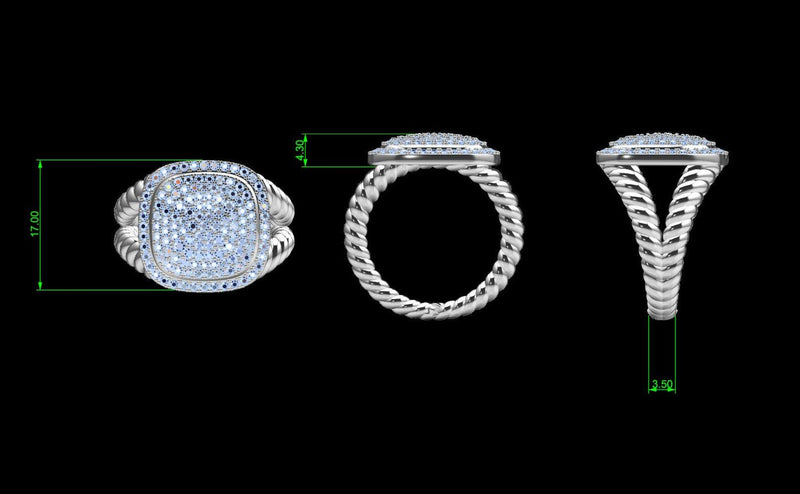 Diamond Ring Cable Split Band 14K Gold - Thenetjeweler