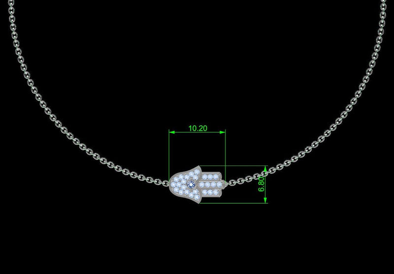 Diamond and Sapphire Evil Eye Necklace - Thenetjeweler