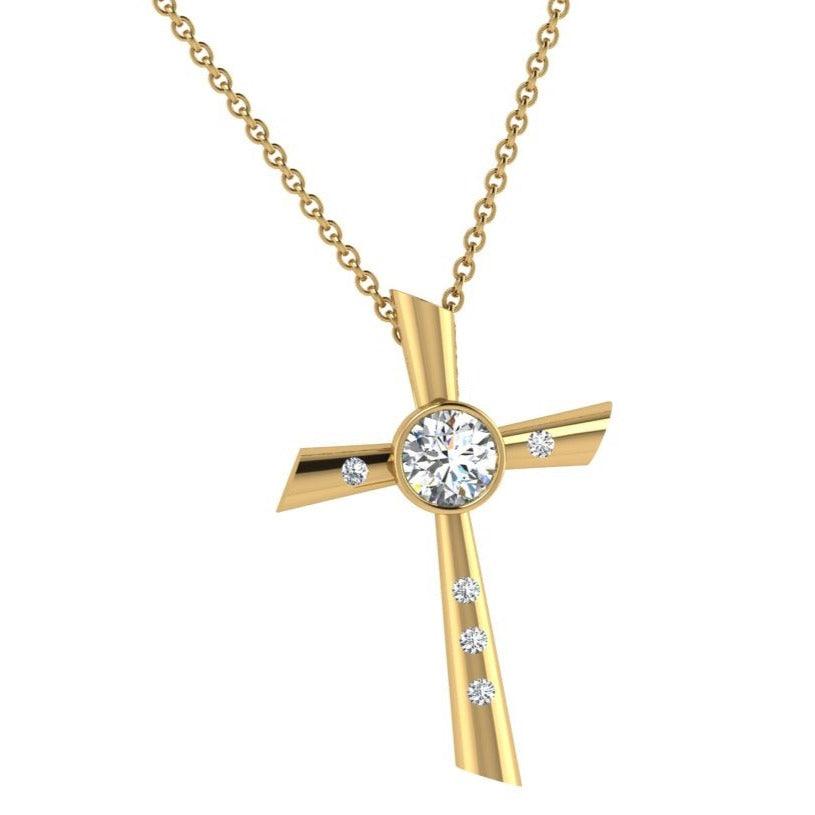 Diamond Cross Pendant 0.13 ct. - Thenetjeweler