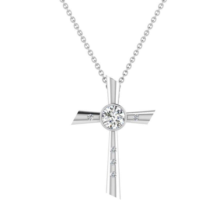 Diamond Cross Pendant 0.13 ct. - Thenetjeweler