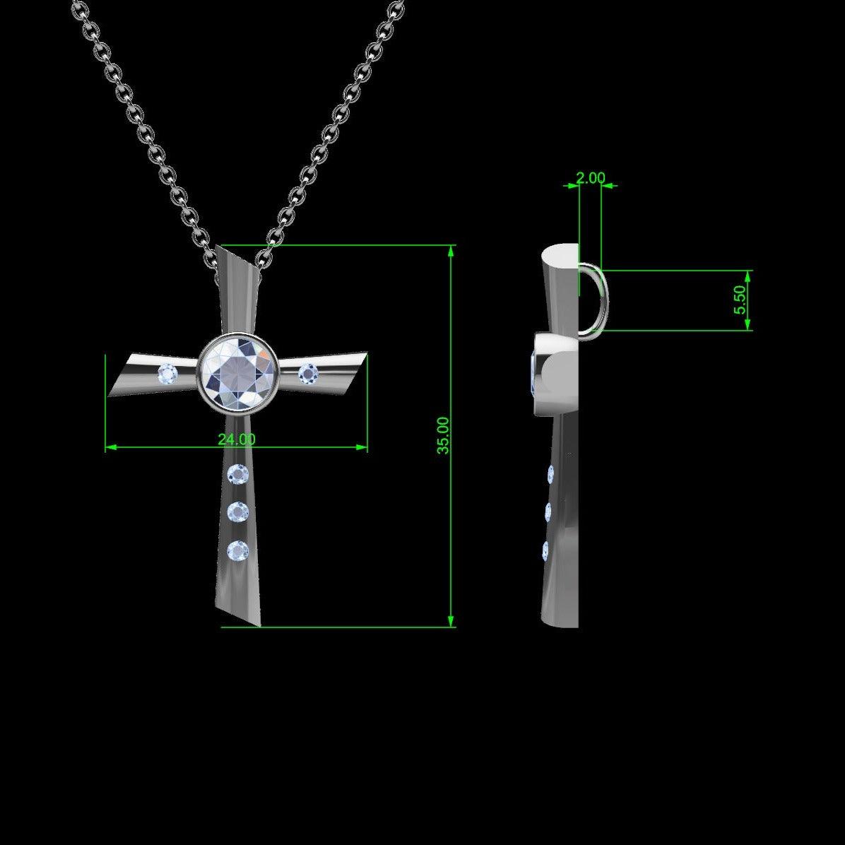 Diamond Cross Pendant 0.13 ct. - Thenetjeweler