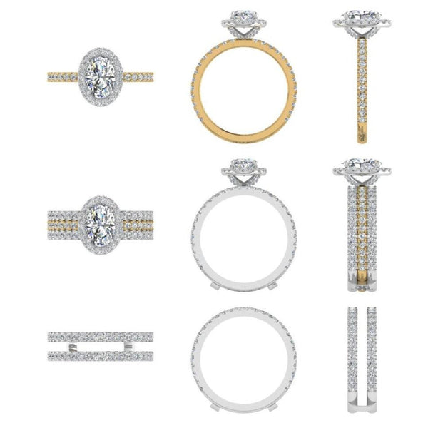 18K White Gold Diamond Ring Jacket 0.71 ct - Thenetjeweler