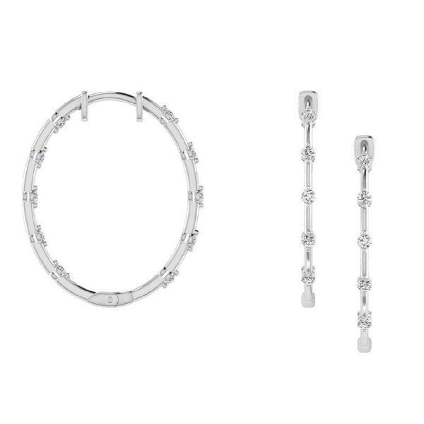 Diamond Hoop Earrings 0.60 ct - Thenetjeweler