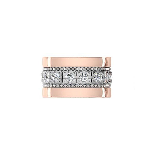 Men's Milgrain Diamond Ring 14K Rose Gold - Thenetjeweler