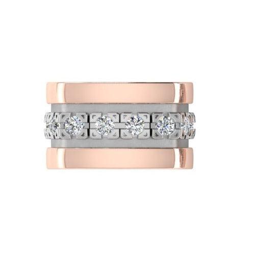 Mens Diamond Inlay Matte Wedding Ring - Thenetjeweler