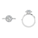 White Gold Round Diamond Halo Ring - Thenetjeweler