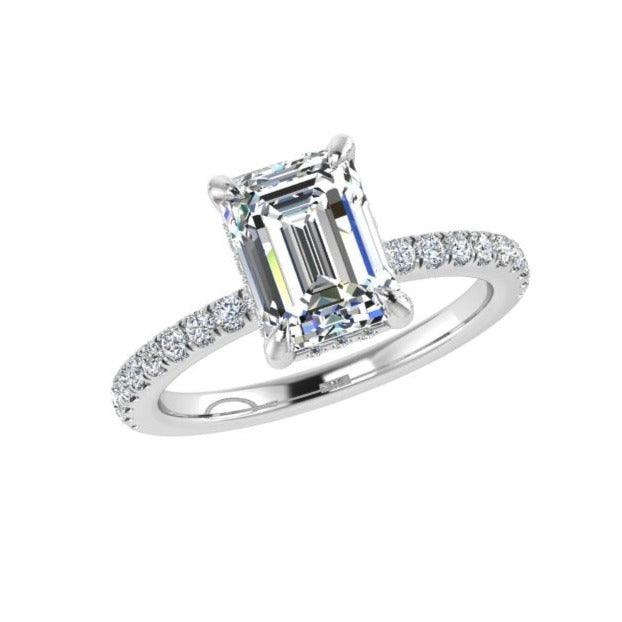 Emerald Cut Diamond Engagement Ring 0.36 carats - Thenetjeweler