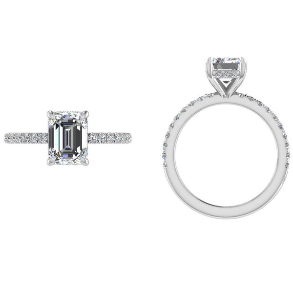 Emerald Cut Diamond Engagement Ring 0.36 carats - Thenetjeweler