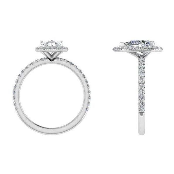 Pear Halo Diamond Engagement Ring 0.38 ct - Thenetjeweler