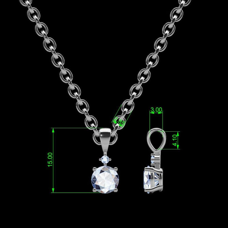 1 carat Diamond Solitaire Necklace - Thenetjeweler