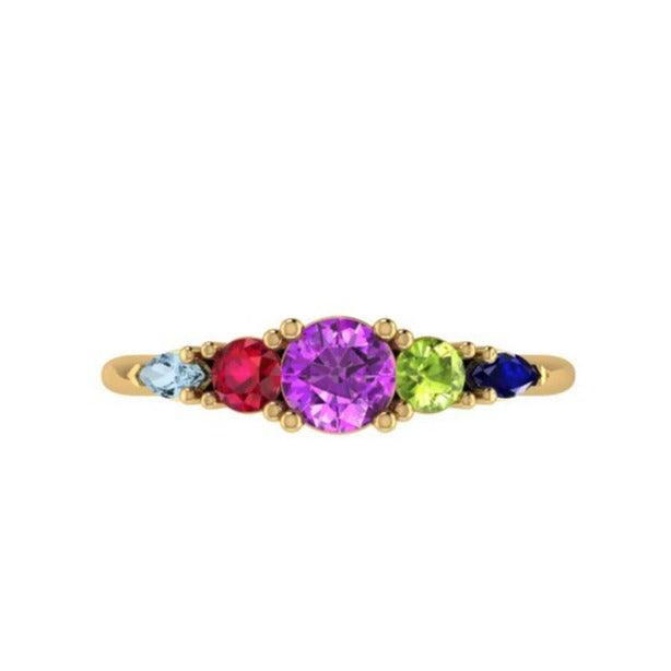 Family ring with 5 birthstones - Thenetjeweler
