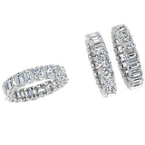 Oval and Emerald cut Diamond Eternity Band in Platinum - Thenetjeweler