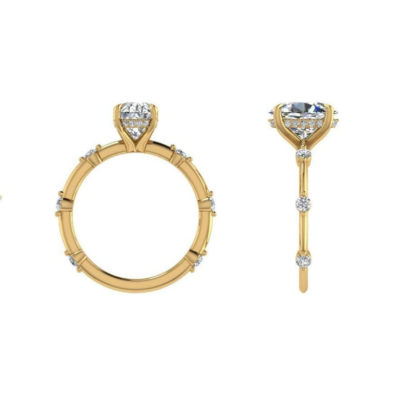 Oval Diamond Ring with Hidden Halo - Thenetjeweler