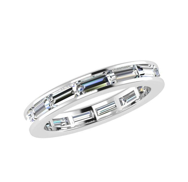 Baguette Diamond Eternity Band Ring, 18K Gold (2.10 ct.tw) - Thenetjeweler