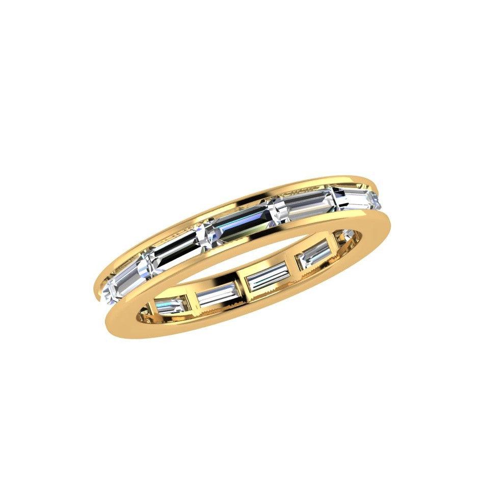 Baguette Diamond Eternity Band Ring, 18K Gold (2.10 ct.tw) - Thenetjeweler