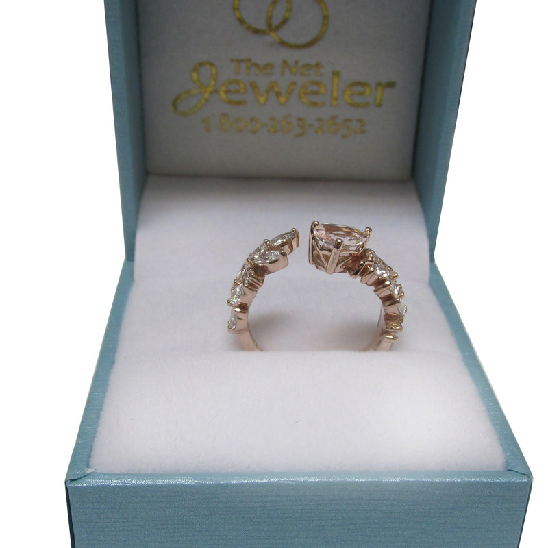 Morganite and Diamond Ring 14K Rose Gold - Thenetjeweler