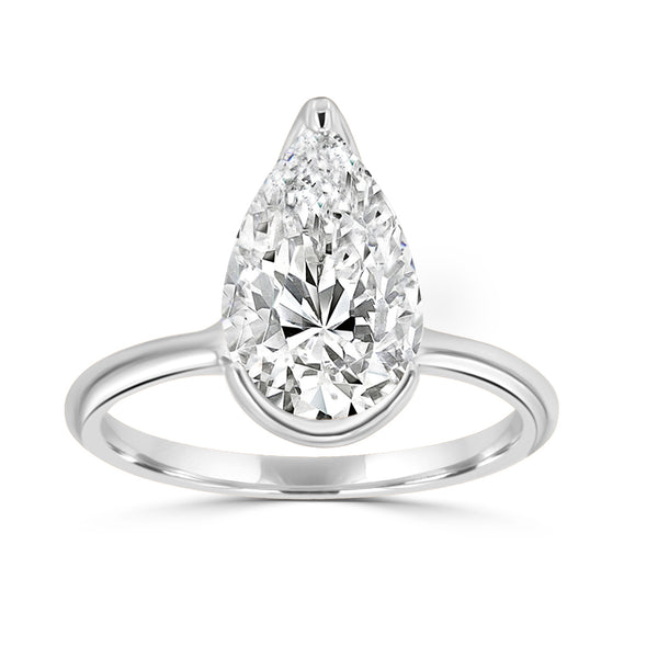 Shiera Half Bezel Solitaire Engagement Ring - Thenetjeweler