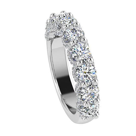 Diamond Half Eternity Ring White Gold (1.70CWT) - Thenetjeweler