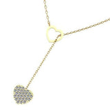 Diamond Heart Pendant Lariat Necklace - Thenetjeweler
