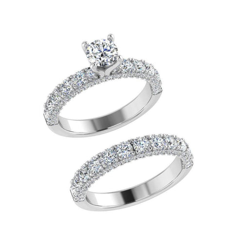 Engagement Ring and Half Eternity White Gold - Thenetjeweler
