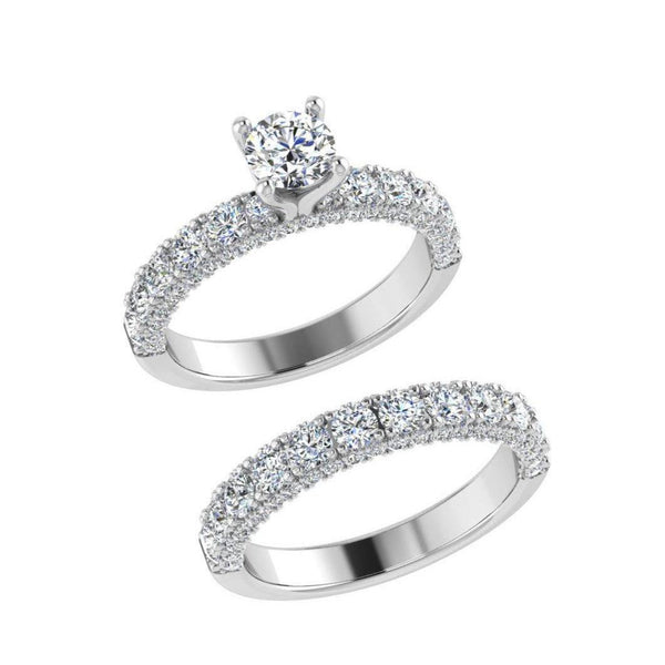 Engagement Ring and Half Eternity White Gold - Thenetjeweler
