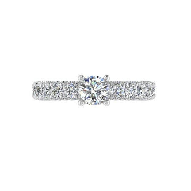 Engagement Ring and Half Eternity White Gold - Thenetjeweler