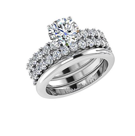 Matching Diamond Engagement and Wedding Rings - Thenetjeweler