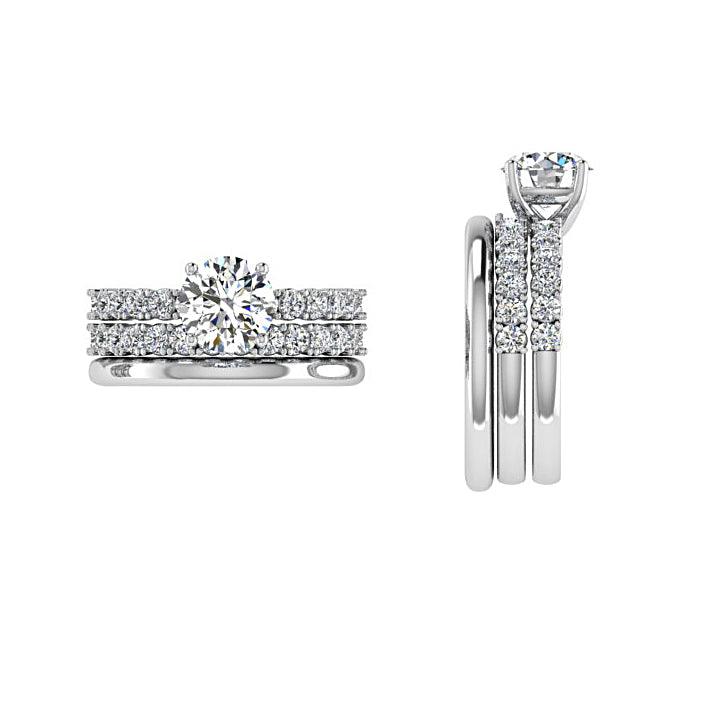 Matching Diamond Engagement and Wedding Rings - Thenetjeweler