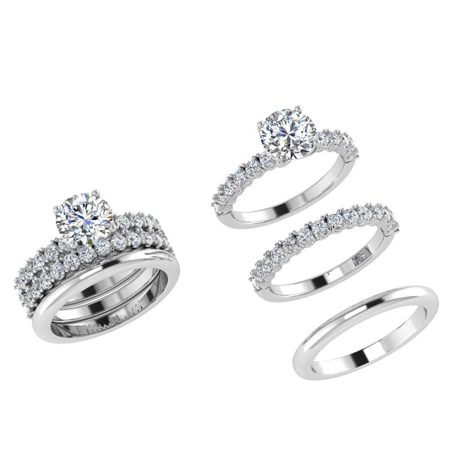 Matching Diamond Engagement and Wedding Rings - Thenetjeweler