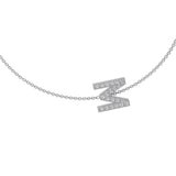 M Initial Necklace Diamond - Thenetjeweler