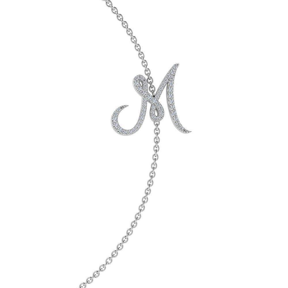 Diamond Script Initial Necklace - Thenetjeweler