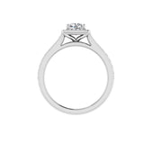 Princess-Cut Halo Diamond Engagement Ring 18k White Gold - Thenetjeweler