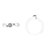 Single Diamond Modern Engagement Ring - Thenetjeweler