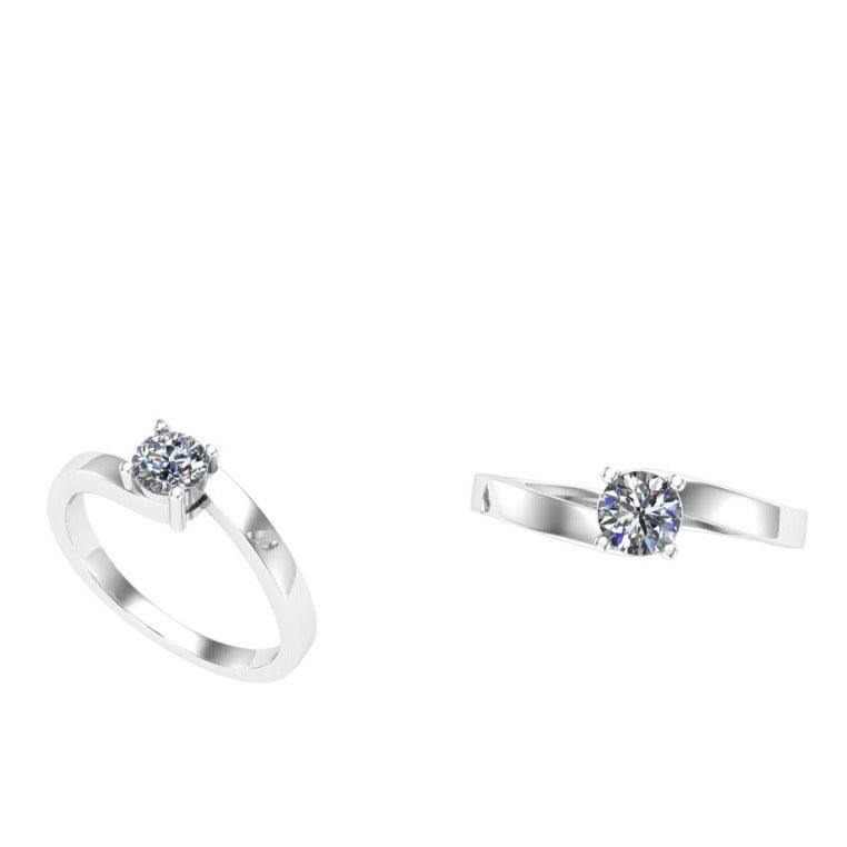 Single Diamond Modern Engagement Ring - Thenetjeweler