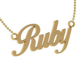 Name Necklace Gold Ruby - Thenetjeweler
