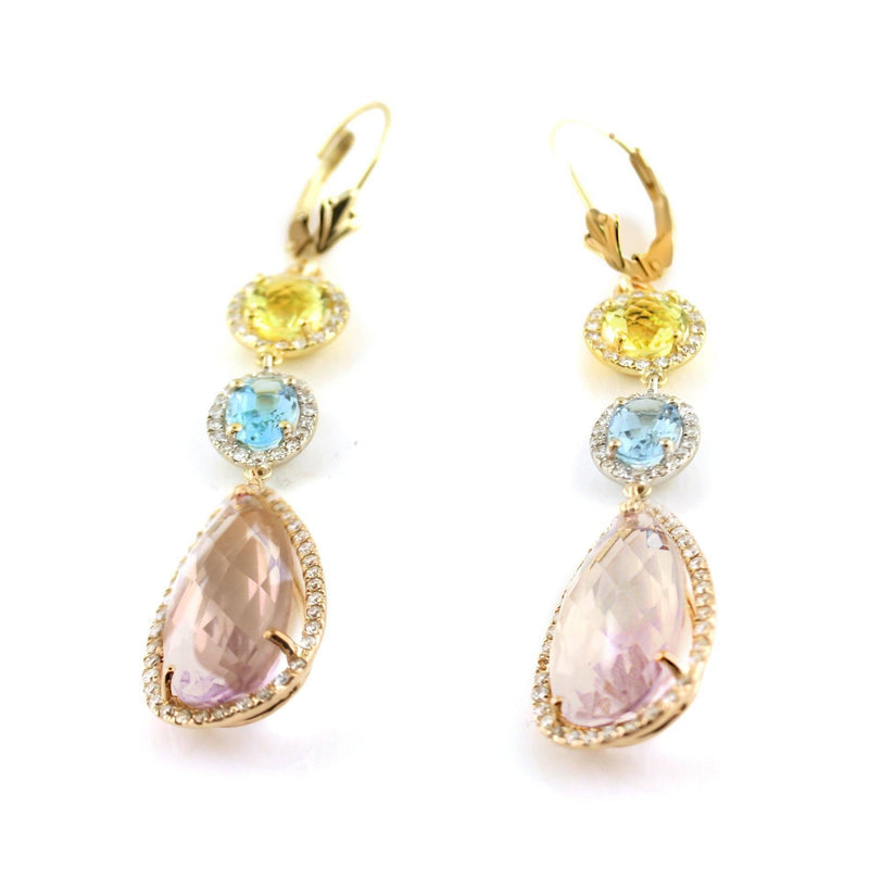 Gemstone Drop Earrings - Thenetjeweler
