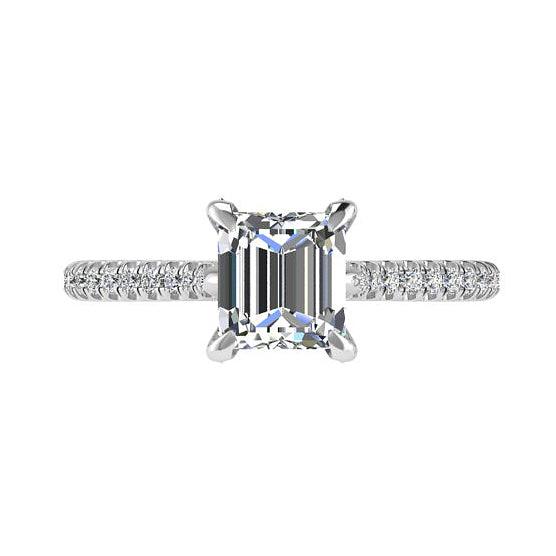 Princess Cut Diamond Side Stones Engagement Ring - Thenetjeweler