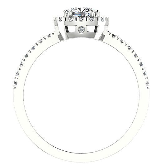 Cushion Halo Diamond Engagement Ring 18K White Gold Setting - Thenetjeweler