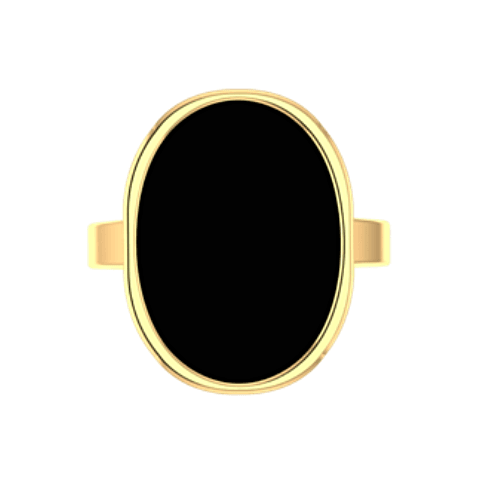 Oval Black Onyx Ring Yellow Gold - Thenetjeweler