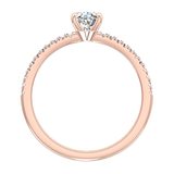 Diamond Oval Split Shank Engagement Ring 18K Pink Gold Setting - Thenetjeweler