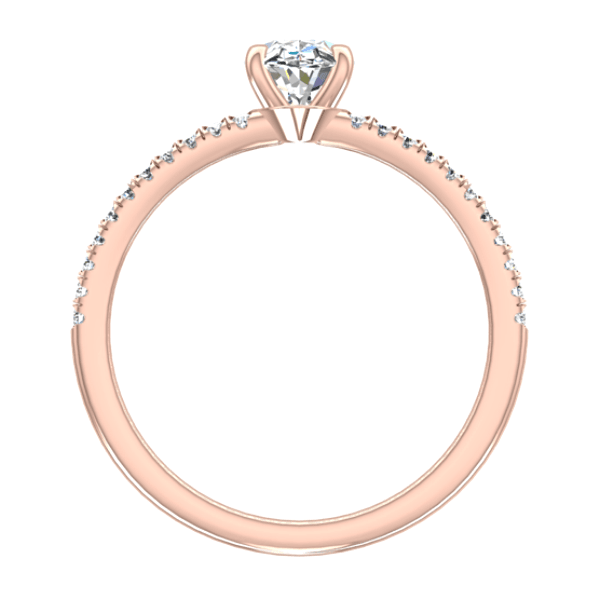 Oval Diamond Engagement Ring Rose Gold - Thenetjeweler