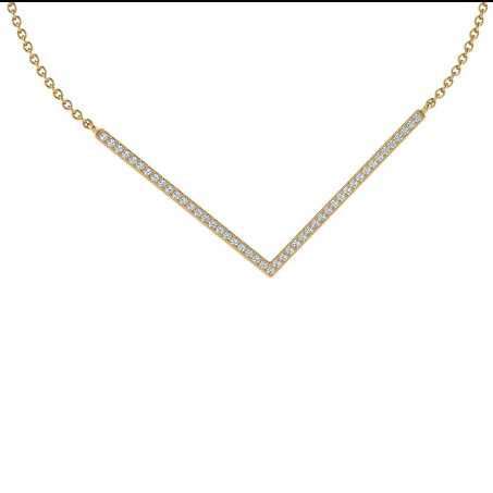 V Shape Diamond Necklace - Thenetjeweler