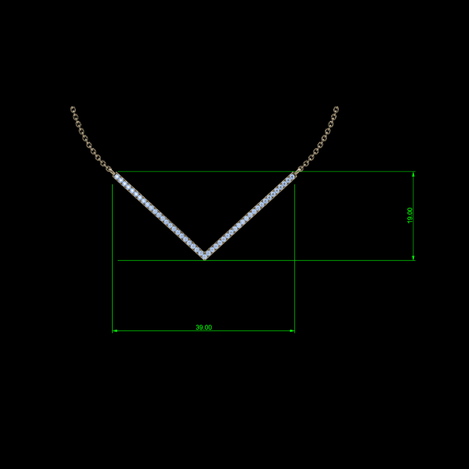 V Shape Diamond Necklace - Thenetjeweler