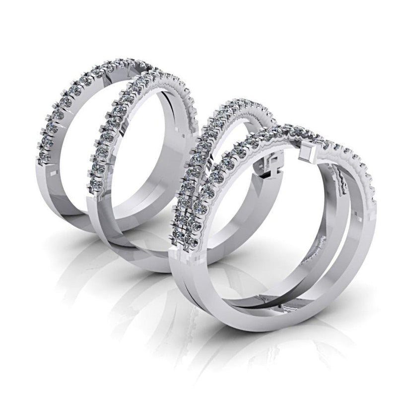 Diamond Spiral Design Ring 14K White Gold - Thenetjeweler