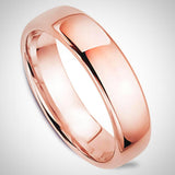Traditional Men's Wedding ring 14K Pink Gold Band 6.0 mm - Thenetjeweler