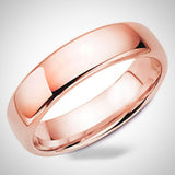 Traditional Men's Wedding ring 14K Pink Gold Band 6.0 mm - Thenetjeweler