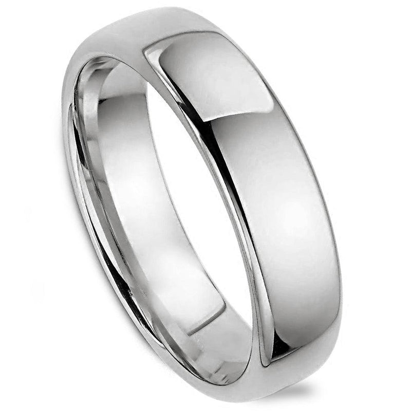 Traditional Men's Wedding Ring 14K White Gold Band 6.0 mm - Thenetjeweler